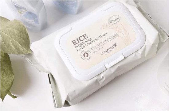 Khăn Giấy Tẩy Trang Skinfood Rice Brightning Cleansing Tissue